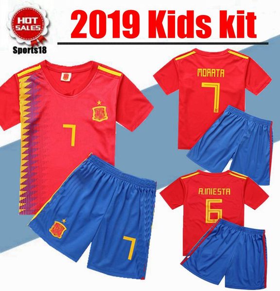 

2019 Детский комплект Испания ASENSIO ISCO Футбольные майки Футбольные комплекты Молоде