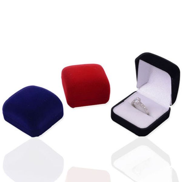 

velvet jewelry box square earrings holder rings box jewelry packaging display portable travel wedding organizer boxes, Pink;blue