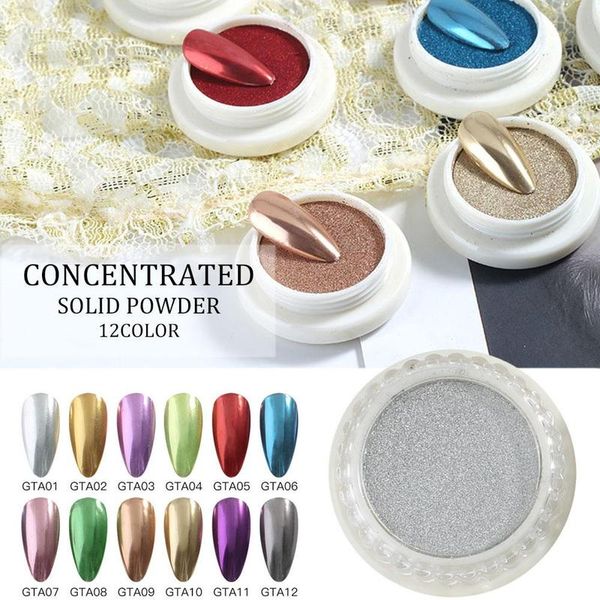 

2020 new olid magic nail glitter powder nail decoration holographic pigment mirror chrome decorations manicure, Silver;gold