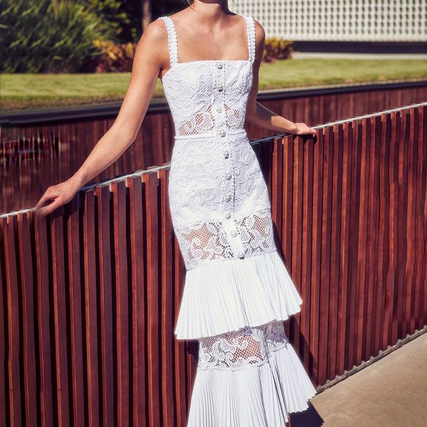 

2019 new arrive white lace women dress, Black;gray