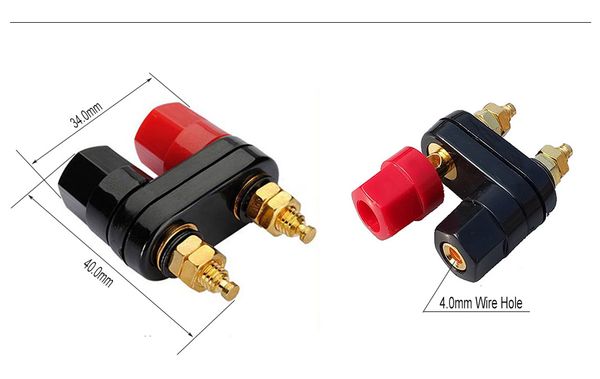 Freeshipping 100 Teile/los Twin Bananenstecker Jack Binding Post Doppel Banana Terminal Stecker Verstärker Terminal Audio Lautsprecher Stecker Anschlüsse