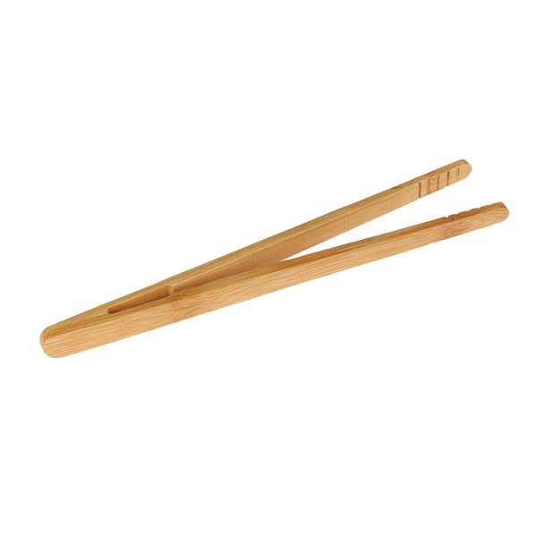 

18x3cm bamboo wood tea tongs food toast bacon sugar tea salad bent straight clip tweezer cooking utensil gadget kitchen tool