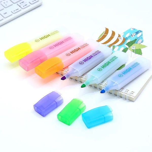 

6 цветов маркер маркера радуги набор для студента подарок каваи акварель флуоресцентные ручки творческий офис канцелярские принадлежности, Black;red