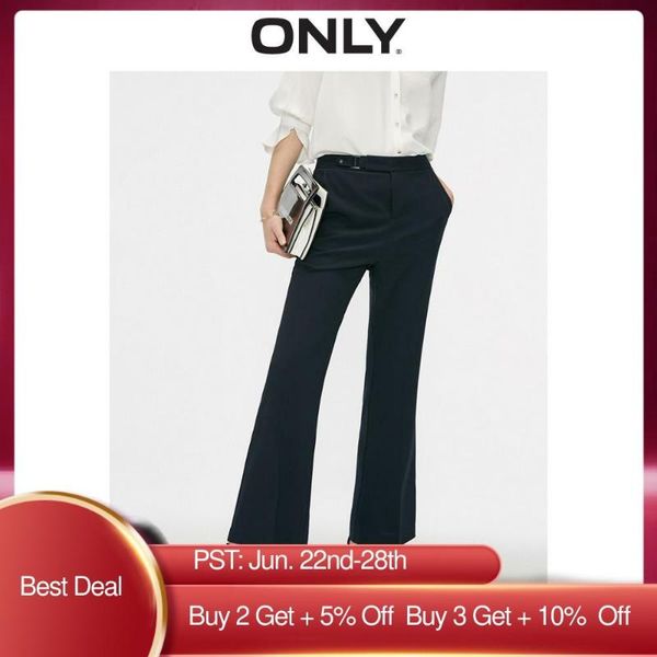 

only women's slightly flared pure color crop pants | 119150523, Black;white