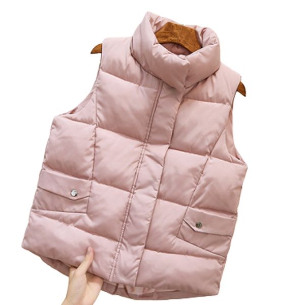 

down cotton vest women winter sleeveless waistcoat vest jacket, Black;white