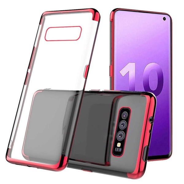 

For am ung galaxy 10 plu 10e 9 plating oft clear tpu ca e ilicone tran parent gel cover phone ca e for y62019 huawei p30 p20pro