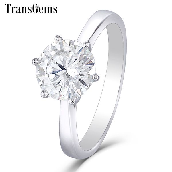 

transgems 14k 585 белое золото moissanite бриллиантовое обручальное кольцо для женщин fine jewelry center 2сг f цвет moissanite кольцо y2006, Slivery;golden