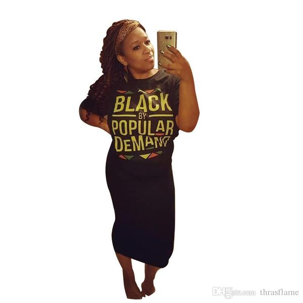 

женщины дизайнер письмо printed платье лета crew neck свободные платья мода черный короткие рукава платья, Black;gray