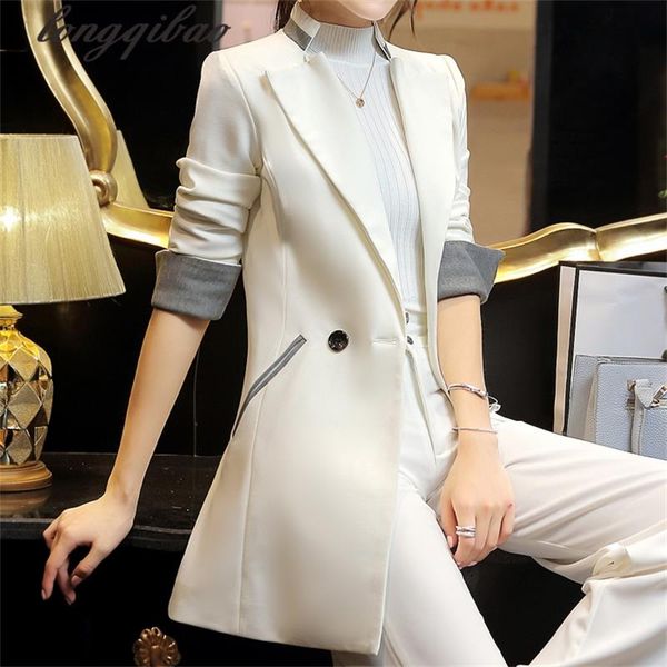 

fashion women blazers long sleeve slim jackets ladies cape blazer design candy color casual coat, White;black