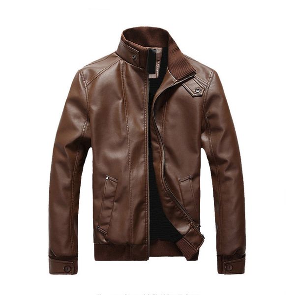 

yg6047-a1357 spring autumn 2018 new korean version men's fashion tide casual cool pu leather jacket wholesale, Black