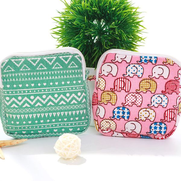 

женщины девушки симпатичные санитарные pad организатор прекрасные printed кошелек держатель салфеток для полотенец сумки косметика для хране