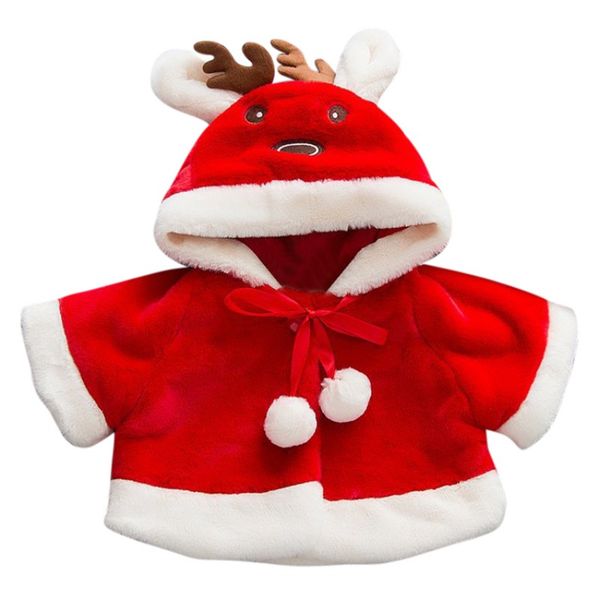 

2019 new children baby girls outerwear christmas cartoon deer hooded cloak winter warm coat clothes, Blue