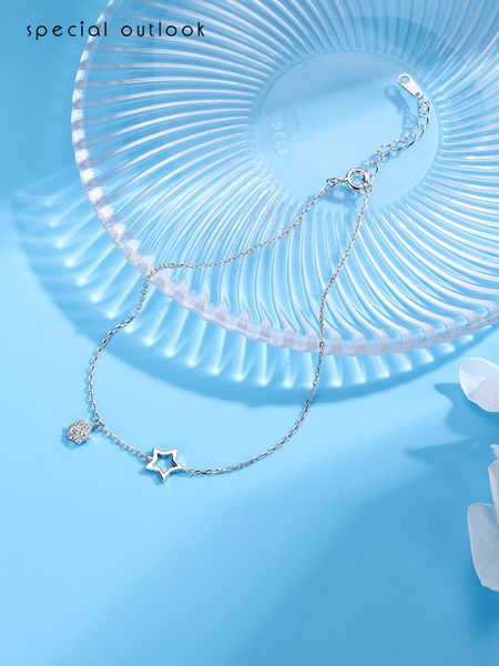 

smaller design anklet korean-style womens simple personality silver anklet net red chain womens sterling silver-cold wind, Red;blue