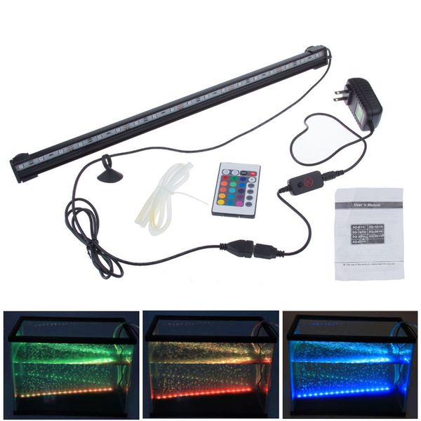 

new 46cm rgb 18 leds 6w remote waterproof fish pond aquarium lamp underwater plant landscape lighting garden show lights led-fl