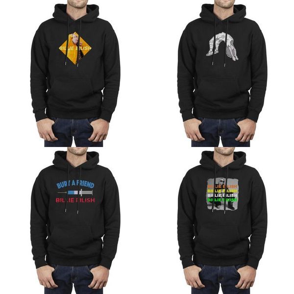 

men design printing billie eilish black fleece sweatshirt graphic superhero sweater hoodie bury a friends billie eilish when we all fall
