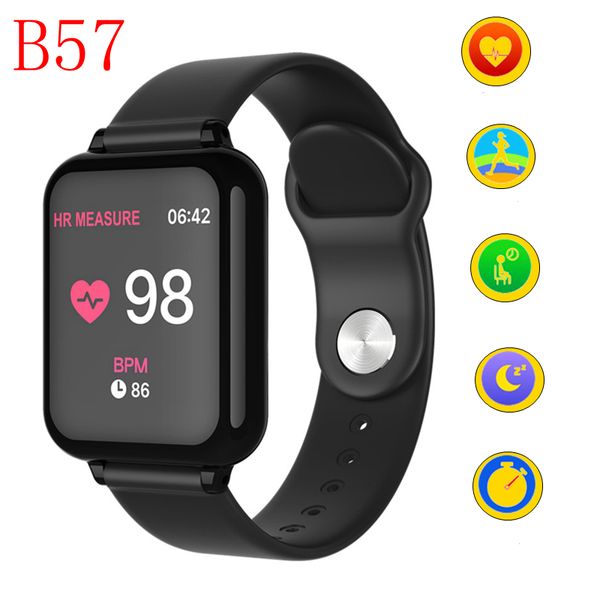 

B57 Женщины Мужчины Умные Часы Водонепроницаемые Спортивные Smartwatch Монитор Сердечного ритма Функции Артериального Давления Фитнес-Трекер для IPhone XS