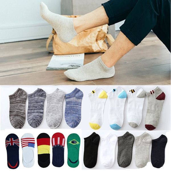 

5pair/lot men socks autumn winter casual ankle socks for man breathable hip hop cotton classic business sock meias, Black