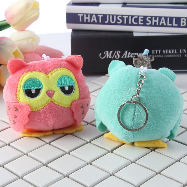 

2colors 9cm key chain toys sweet owl plush toys plush stuffed animal owl toy keychains small pendant dolls wedding party gift