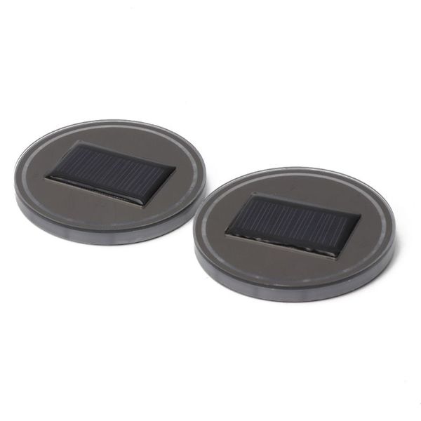 

2pcs solar energy cup holder bottom pad led light cover interior decoration car accessories