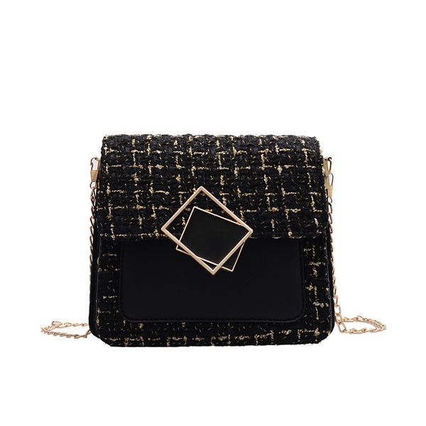 

autumn and winter new woolen small bag for women 2019 new korean messenger fashion woven single shoulder chain bag