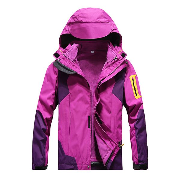 

2019 women's winter inner fleece waterproof jacket outdoor sport warm brand coat hiking camping trekking skiing jackets, Blue;black