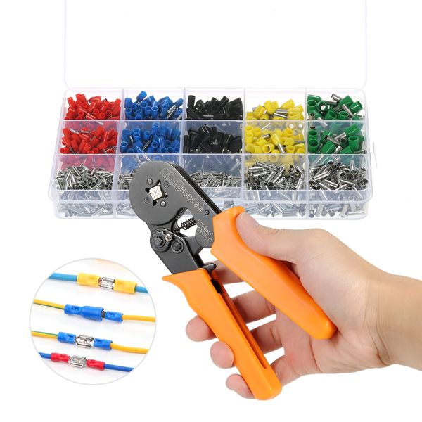 

multitool hand tools cable wire crimper crimping pliers tool crimpers 0.25-6.0mm + 1640pcs end crimp terminals wire connector