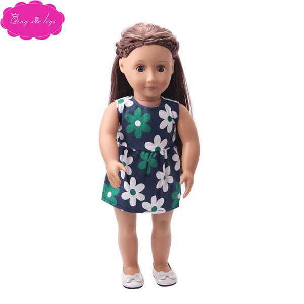 

new 18 "american doll dress accessories sleeveless flowered short dress hits the shelves