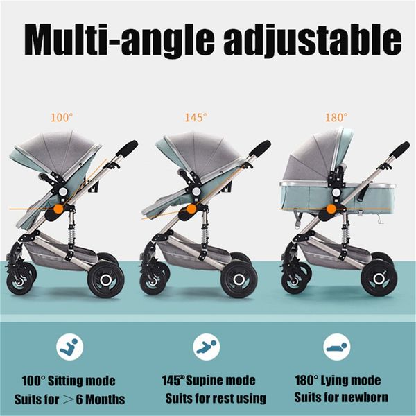 

lightweight baby stroller plane portable travelling high-view four wheels troller carriage steel frame pram children pushchair