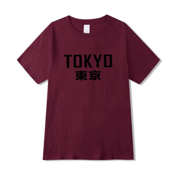 

япония популярной марки tokyo bay футболка вскользь чистый хлопок литерная с коротким рукавом толстовка мужчины и женщины футболка, White;black