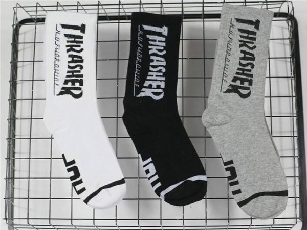 

hip-hop socks men flame street designer socks with letters women chaussettes athletic autumn running basketball breathable in tube hose, Black
