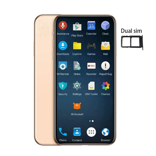 

Green tag 6 5inch goophone x max quad core mtk6580 face id martphone 1g 16g how fake 4g 256g 4g lte unlocked phone