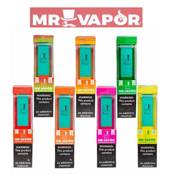 

Hottest MR VAPOR Одноразового Vape Pen Бобы Kit 280mAh Аккумулятор 1,3 мл Предварительно заполненные картриджи Pod более 400 пуфов