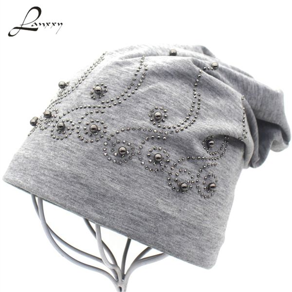 

lanxxy 2019 new fashion decoration beanies hats for women autumn winter touca bonnet skullies beanie caps gorro hat, Blue;gray