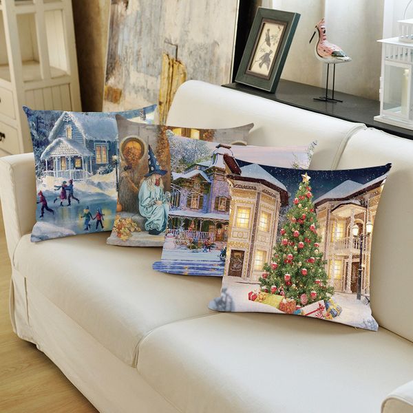 

led christmas pillow short plush light pillow case european style christmas tree decorations living room decoration