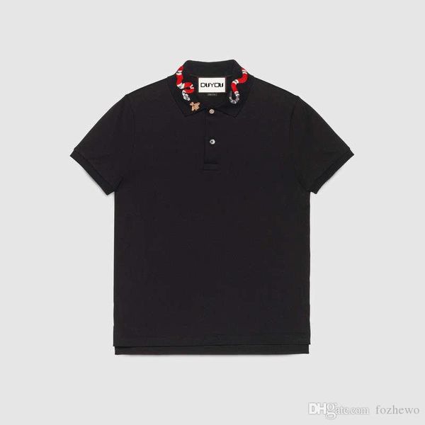 

новые поступления 2019 брендовая одежда мужская дизайнерская короткая поло хлопок мода поло с вышивкой kingsnake повседневная camisetas masc, White;black