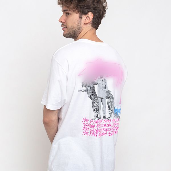 

19fw emperor tee beauty tide emperor leopard print loose oversize short sleeve female couple t-shirt male, White;black