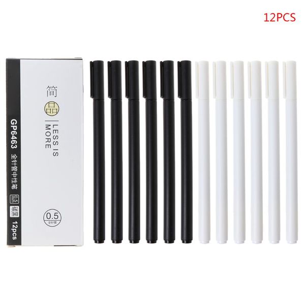 

12pcs/pack 0.5 mm less is more series gel pens black ink pen school stationery students writing tool office supply