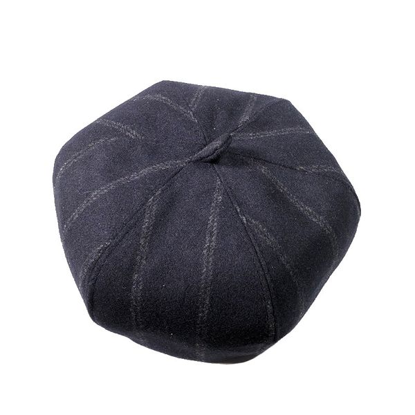 

мода мужчина и женщины берут открытый сладкого британского ретро ployester популярного plaid досуг модных восьмиугольная painter hat, Blue;gray