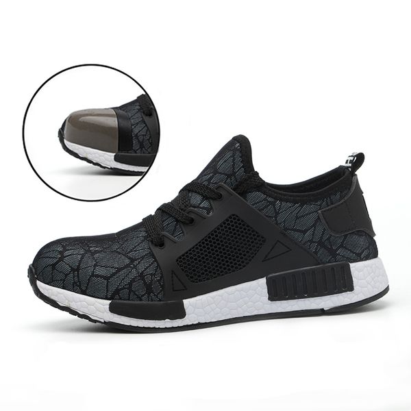

work safety shoes men outdoor footwear combat rubber lightweight ankle boots indestructible shoes woman sneakersmen, Black