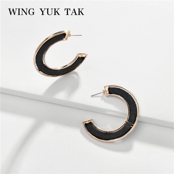 

wing yuk tak vintage ethnic hoop earrings for women boho round statement earring 2019 jewelry, Golden;silver
