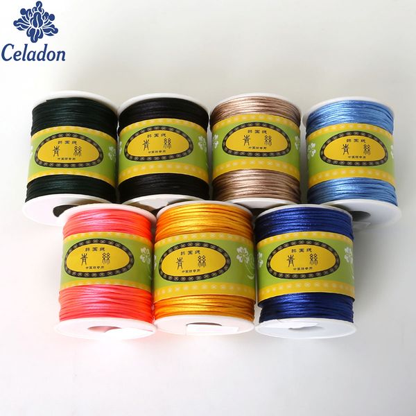 

70m/lot nylon cord selection beading cord satin braided bracelet string thread for handmade sewing accessories, Black;white