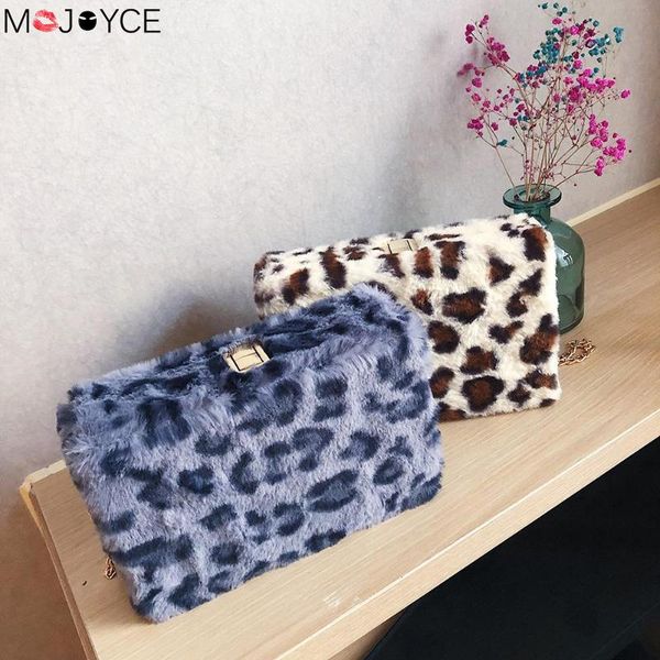 

shoulder bag for women new fashion leopard messenger bags women plush chain small shoulder handbag crossbody bag