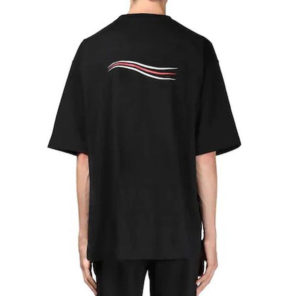 

20ss men women solid color tee classic wave logo letter print breathable short sleeves high street skateboard t-shirt summer tee hfymtx820, White;black