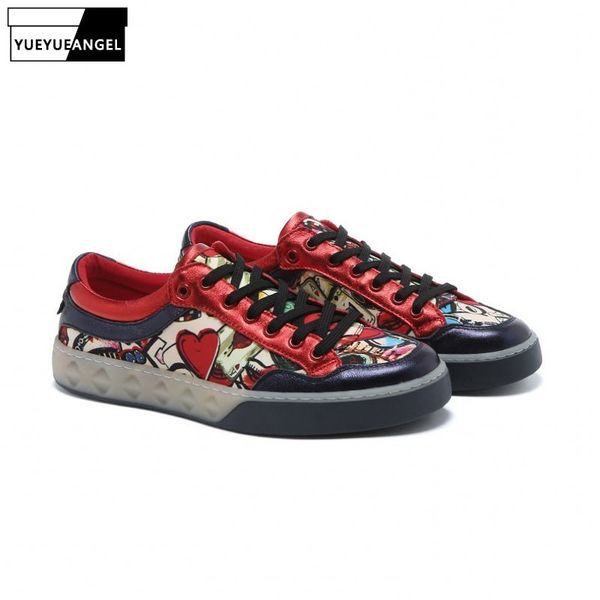 

graffiti street style hip hop casual flats shoes men 2019 brand canvas shoes personality printed flat sneakers mocassin homme, Black