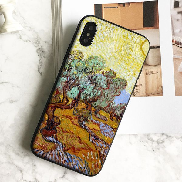 

капа роскошные оливковые деревья телефон чехол для iphone 11 pro xs max хг 8 7 6s plus 5 se case soft black tpu силиконовый чехол