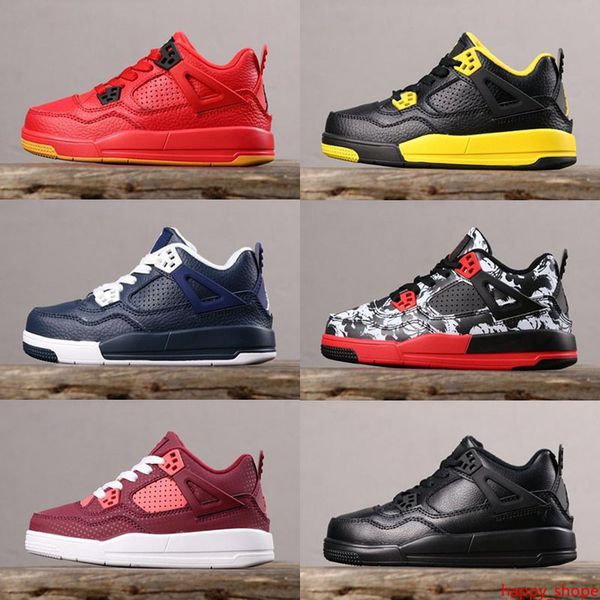 

fashion designer shoes jumpman 4 kids basketball shoes children outdoor sports gym red chicago boy girls 4s luxury athletic sneakers 28-35