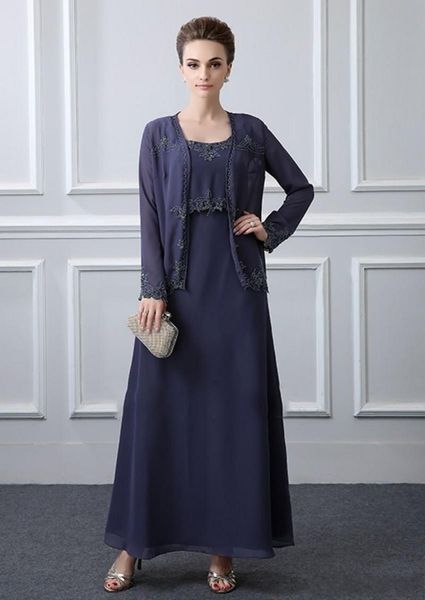 

lace applique mother of the bride dresses with jacket chiffon floor length mother bride dress long sleeve mother of groom gowns pd4031, Black;red