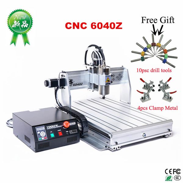 

6040z desktop с чпу гравировальный станок 1500w для пвх abs pcb вуд алюминий работы фрезерно машина россия необлагаемый налог