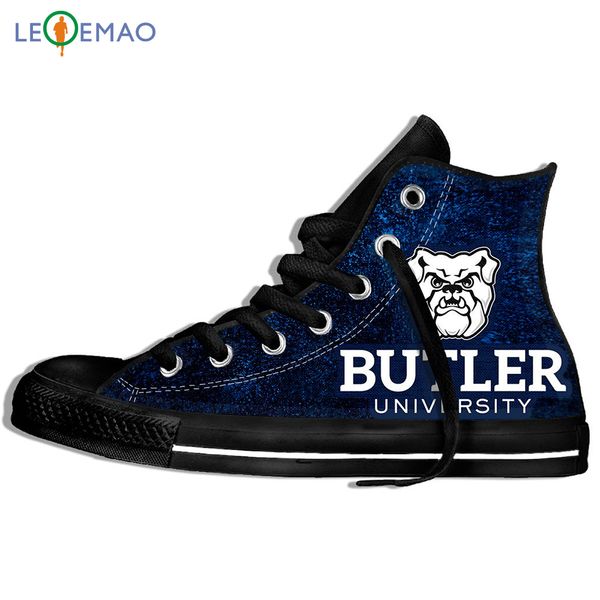 

custom logo image printing sneakers shoes butler bulldogs canvas breathable walking flat zapatos de mujer outdoor, Black
