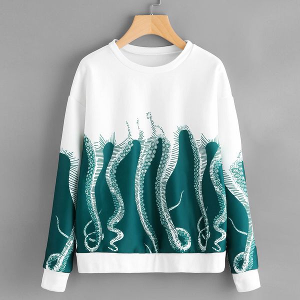 

womens sweatshirt tracksuit funny ocs foot printed long sleeve sweatshirt casual autumn pullover jumper blouse moletom, Black